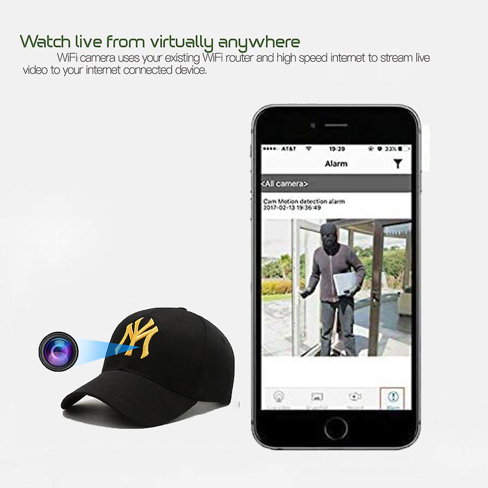 SAFETYNET Hd 1080p Wearable Baseball Hat Camera Fashion Baseball Cap Wifi Camera For Outdoors Travel