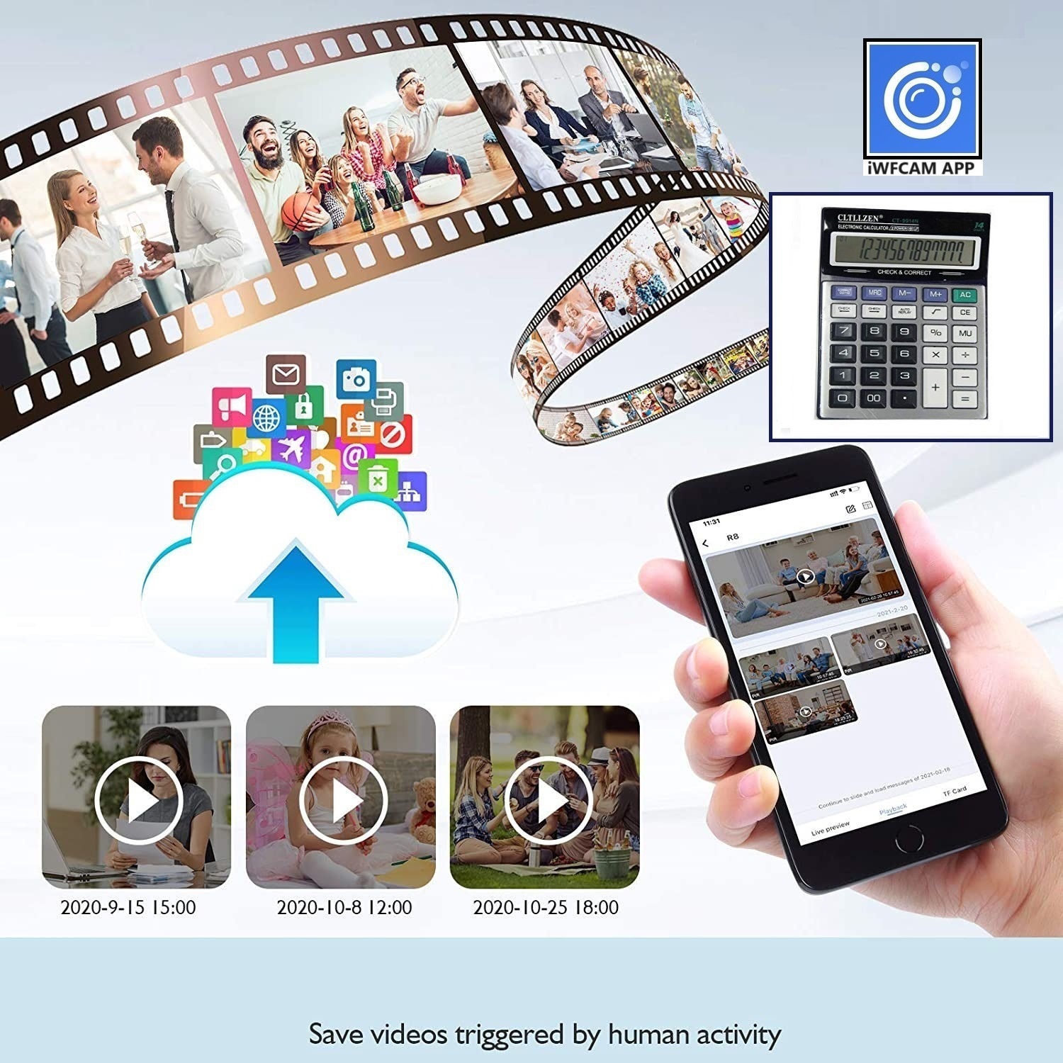 SAFETY NET Spy Camera 4K Spy Wi-Fi Calculator Camera 1080p HD Audio Video Recording Watch Live Surveillance Security Camera