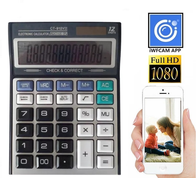 SAFETY NET Spy Camera 4K Spy Wi-Fi Calculator Camera 1080p HD Audio Video Recording Watch Live Surveillance Security Camera
