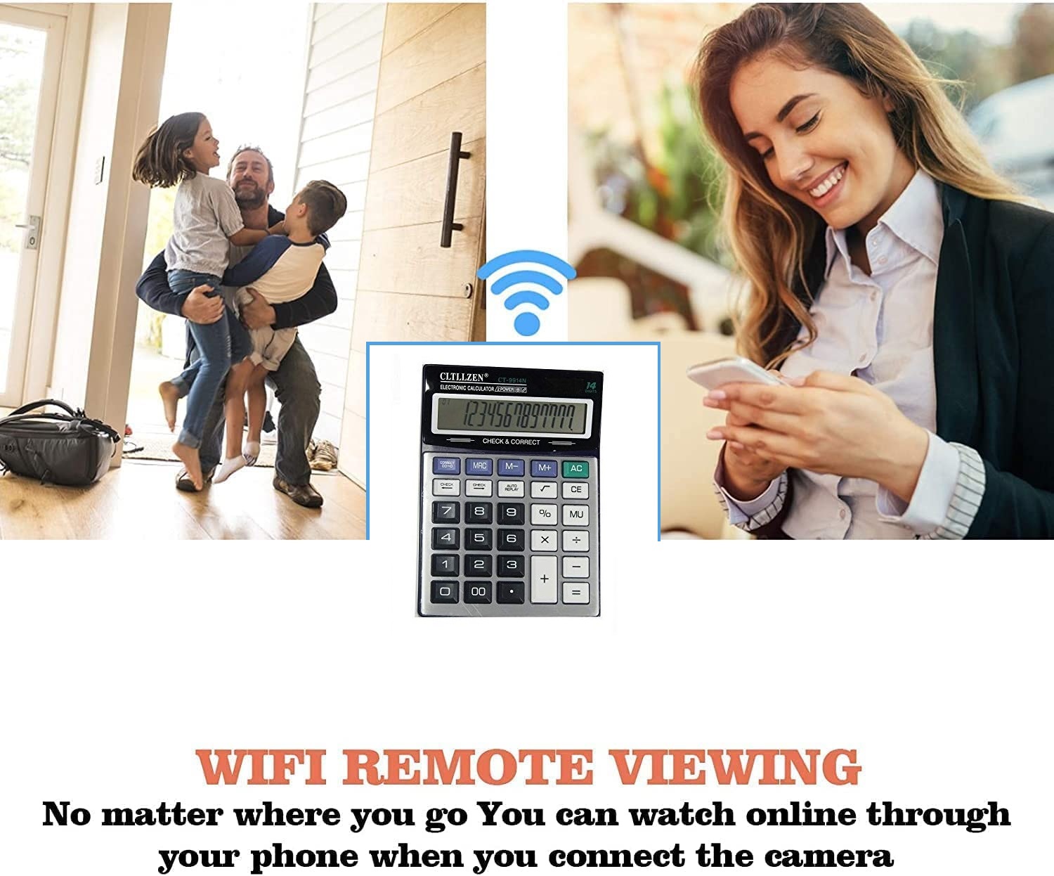 SAFETY NET Spy Camera 4K Spy Wi-Fi Calculator Camera 1080p HD Audio Video Recording Watch Live Surveillance Security Camera