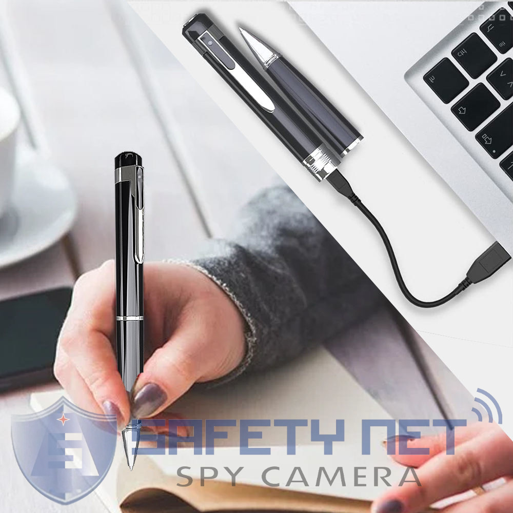 SAFETYNET Mini Hidden Camera Pen Spy Camera HD 1080P Video Audio Recorder, Spy Gadget Body Pen Camera Portable Pocket Camera Support  128GB SD Card (Not Included) Security Cam