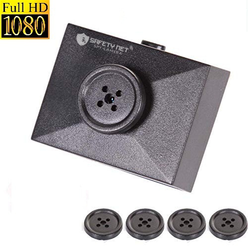 SAFETYNET Mini DVR Full HD Button Spy Camera Hidden Pinhole Video Recorder Camcorder Works with Power Bank Directly