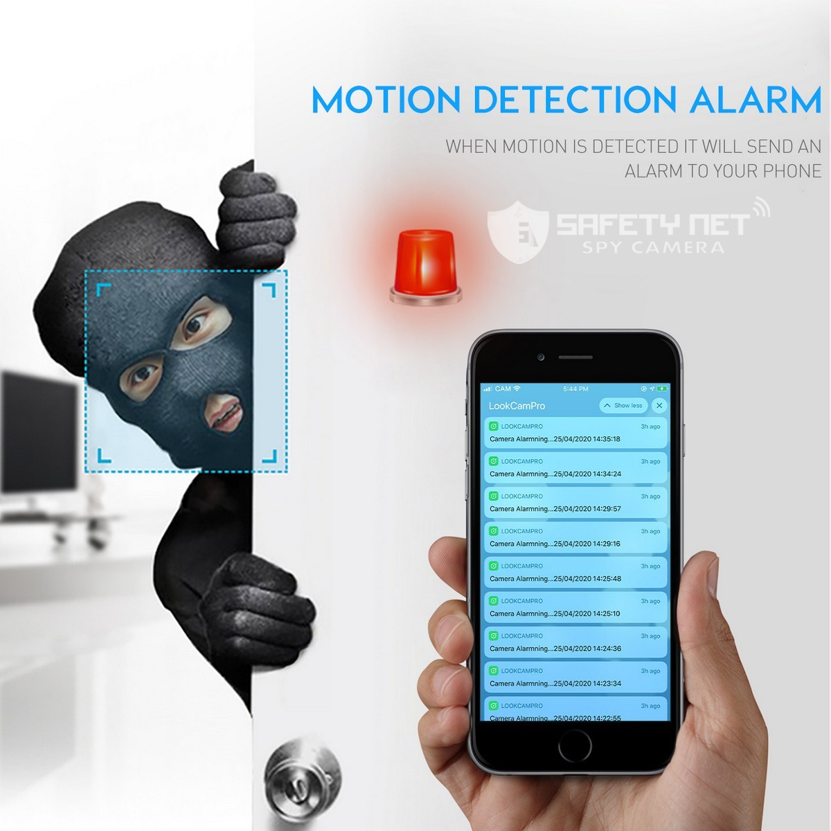 SAFETYNET 360 Degrees Snake Smart Surveillance Spy Flexible Bracket Real-Time Surveillance IP Hidden WIFI Mini Camera