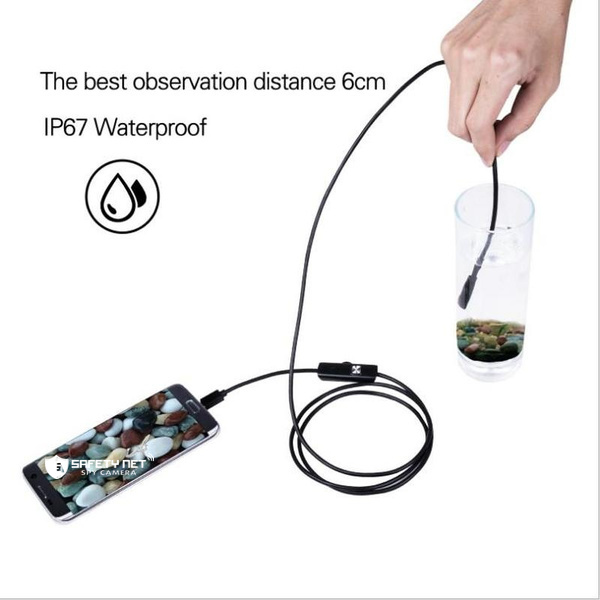SAFETYNET  5.5mm Endoscope Camera Flexible IP67 Waterproof Inspection 6 LED borescope Camera with 5M Cable for Android  & PC &