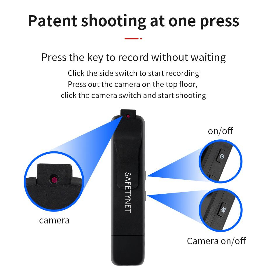 SAFETYNET Spy T199 Camera Mini Digital 1080P HD Camera Micro Cam Motion Snapshot Flashlight Loop Recording Camcorder Video Camera