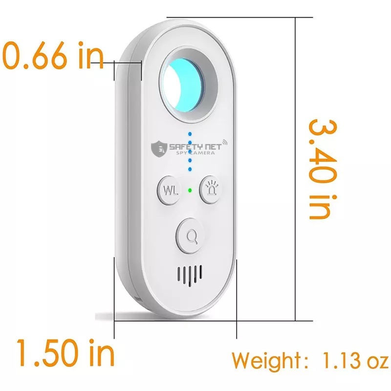 SAFETY NET Hidden Camera Detector Mini LED Hidden Device Detector with Infrared Viewfinders Rechargeable Anti Spy Camera Detector GPS Wireless Signal Detector Finder Anti-Thief Vibration Alarm