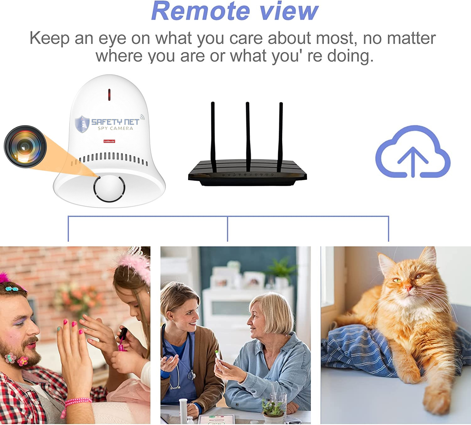 SAFETYNET Hidden Camera Wi-Fi Doorbell- Hidden Camera with 24 Hours Live Feed Wi-Fi Indoor Hidden Security Camera 1080P HD Hidden Camera - With 32GB Inbuilt MicroSD Card (iWFCAM APP)