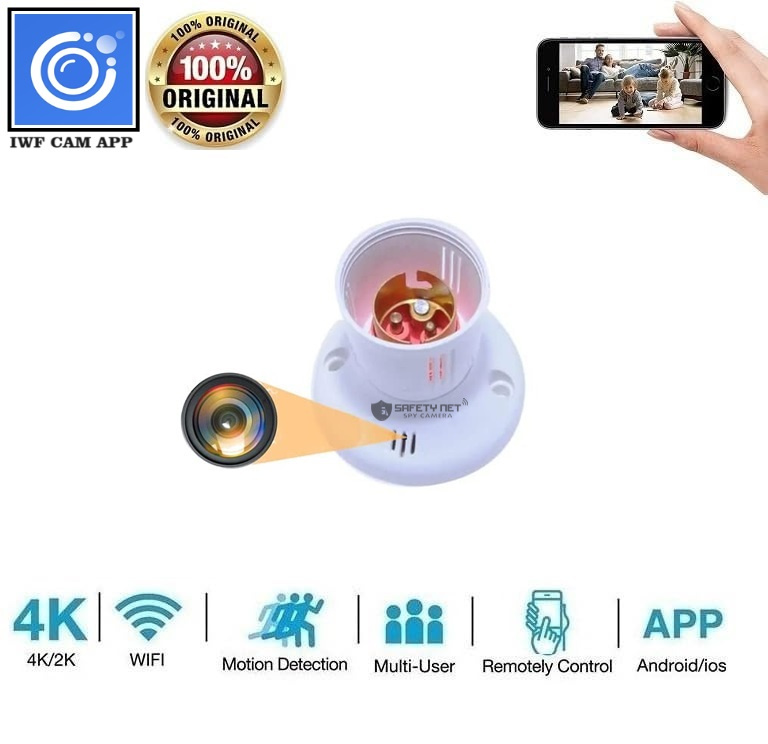 SAFETYNET Spy Hidden Holder 1080P HD Wi-Fi Camera with Remote Viewing, 2022 Newest Version Security Camera Indoor Video Recorder, Support iOS/Android &32GB Sd Card (iWFCAM APP)