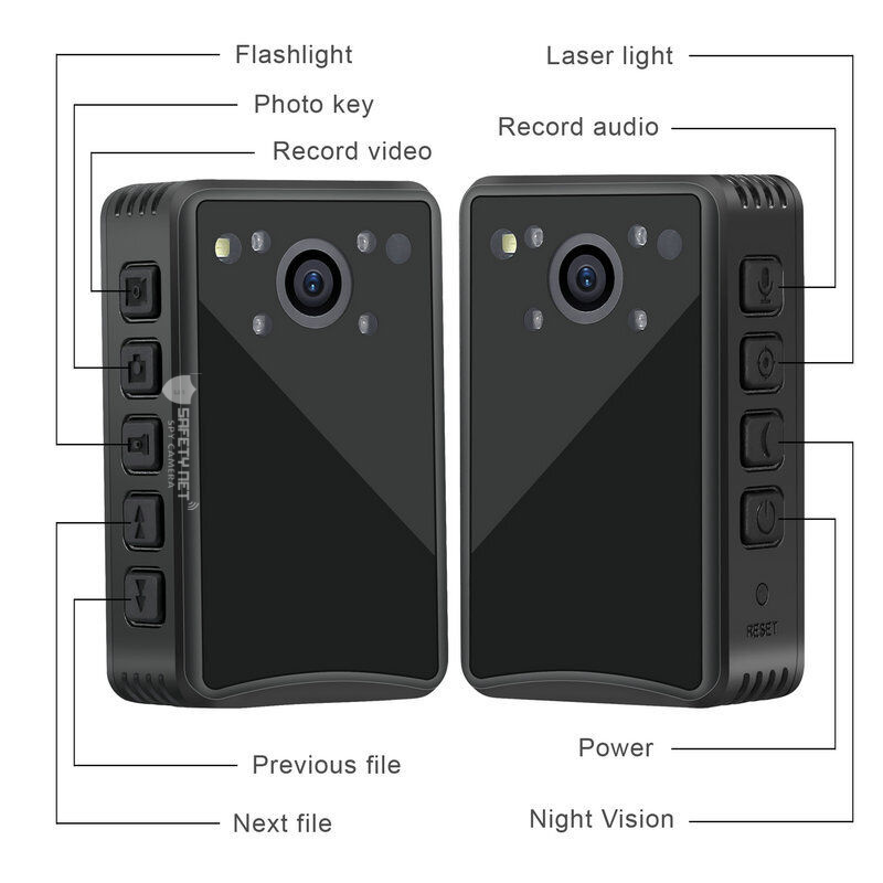 SAFETYNET Body Camera HD 1080P Security Video Recorder Camera Support Up to 128 GB SD Card
