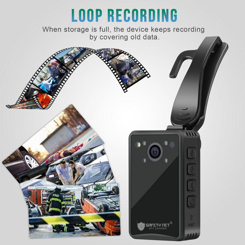 SAFETYNET Body Camera HD 1080P Security Video Recorder Camera Support Up to 128 GB SD Card