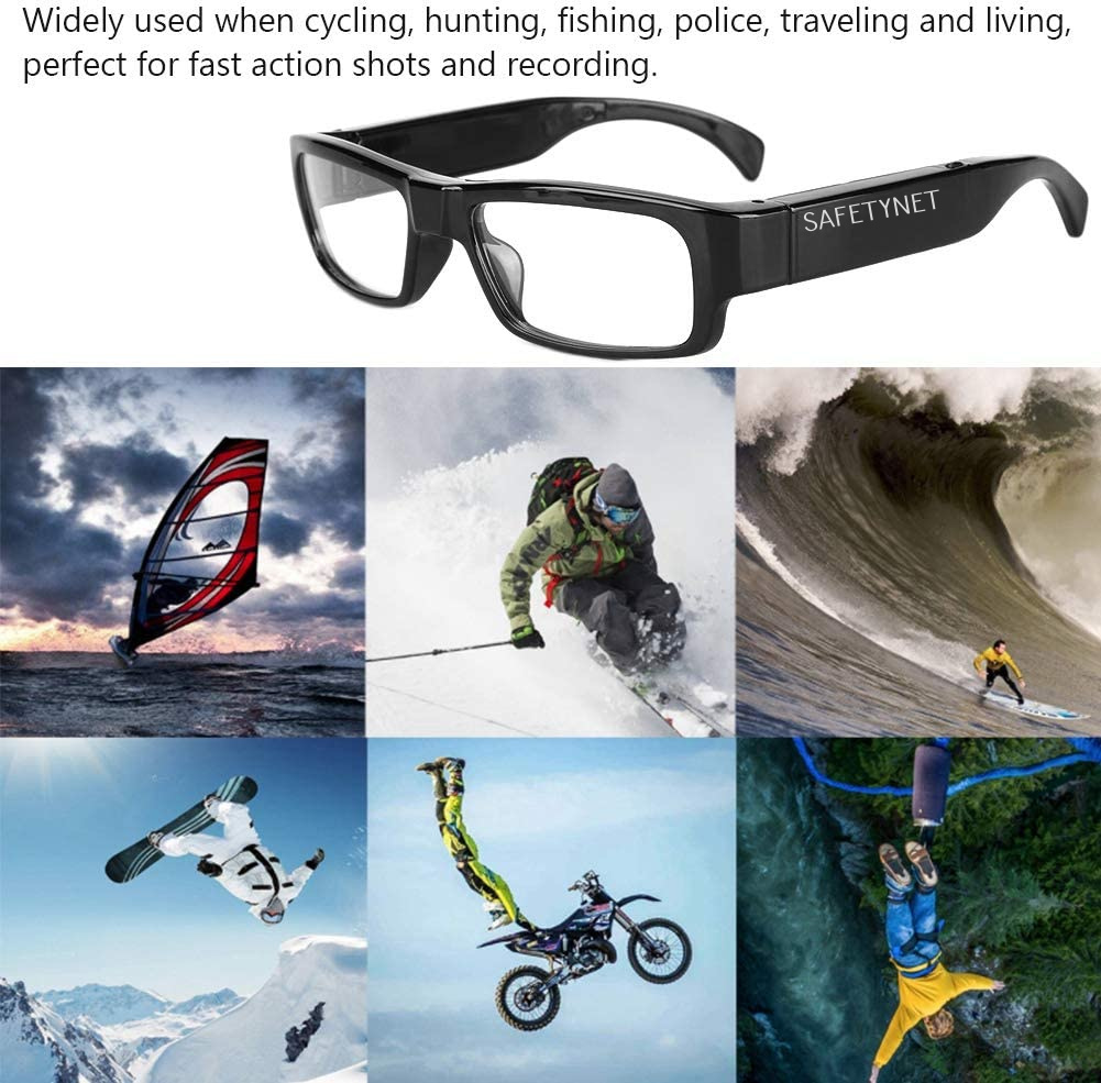 SAFETYNET Spy Camera Glasses with Video Support Up to 32GB TF Card 1080P Video Camera Glasses Portable Video Recorder