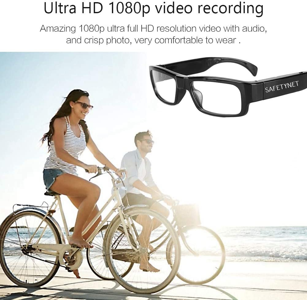SAFETYNET Spy Camera Glasses with Video Support Up to 32GB TF Card 1080P Video Camera Glasses Portable Video Recorder