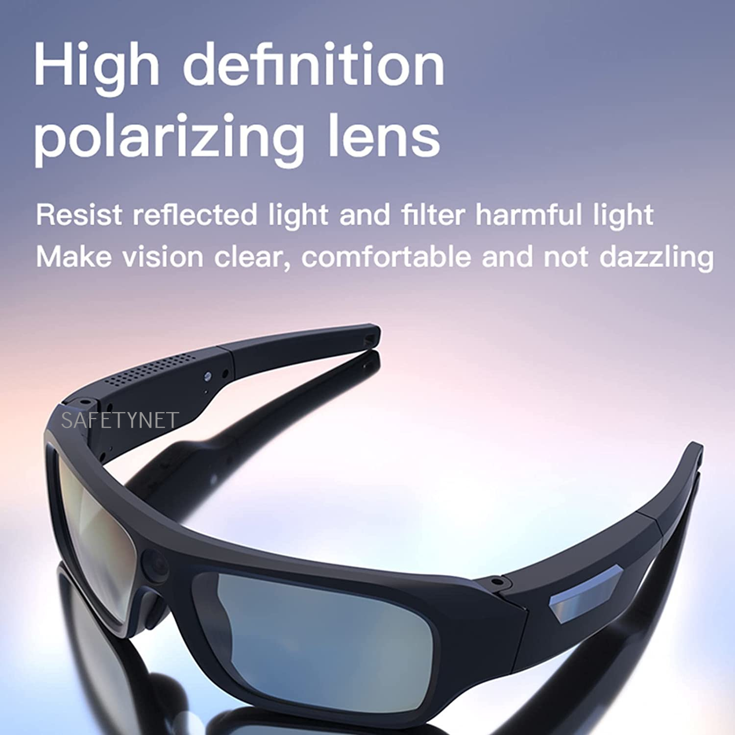 SAFETYNET Smart Camera Glasses, 4K Photo 2K HD Video Recording 2H Battery Life Micro USB Multi Function Sunglasses for Sports Cycling Fishing