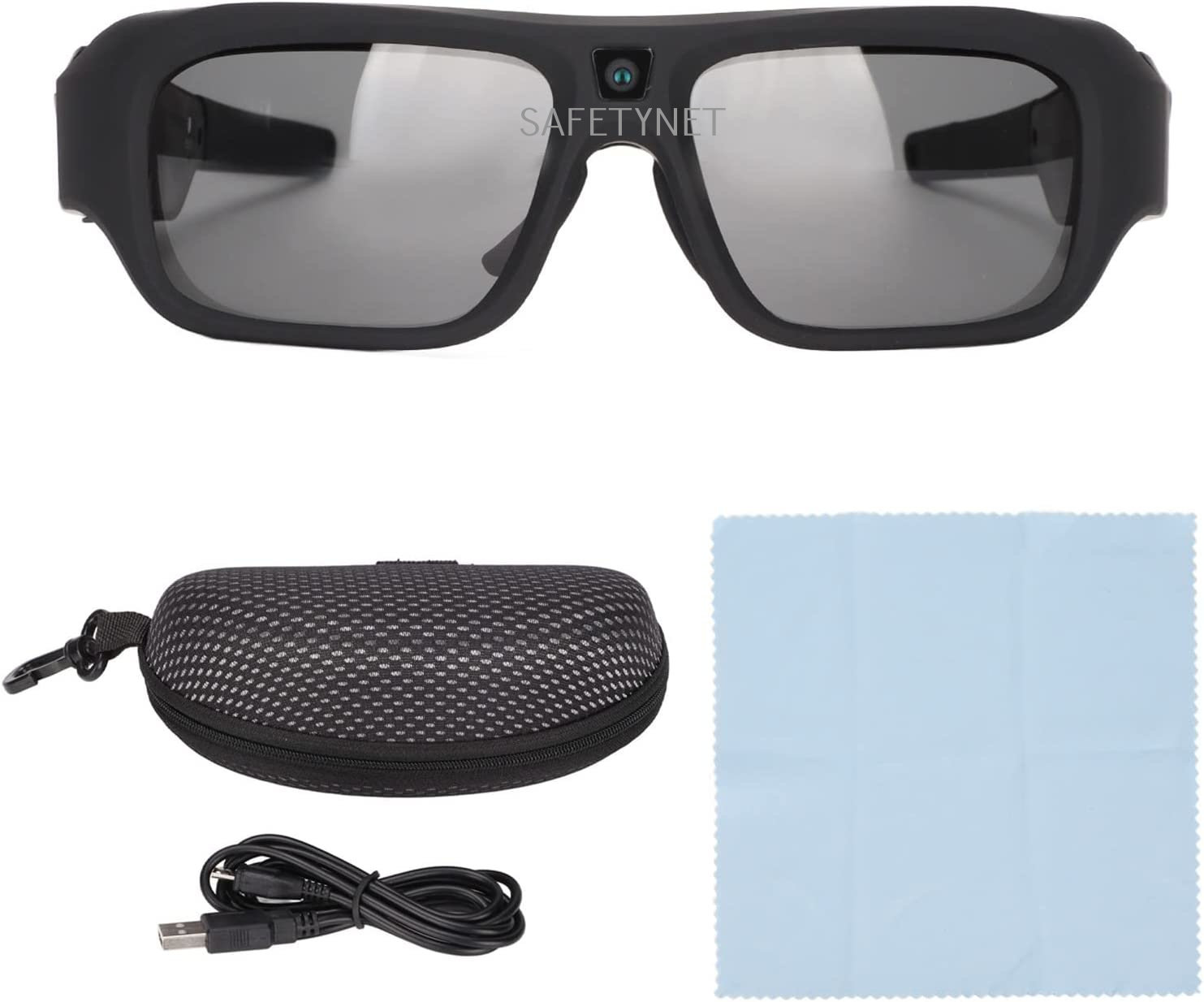 SAFETYNET Smart Camera Glasses, 4K Photo 2K HD Video Recording 2H Battery Life Micro USB Multi Function Sunglasses for Sports Cycling Fishing