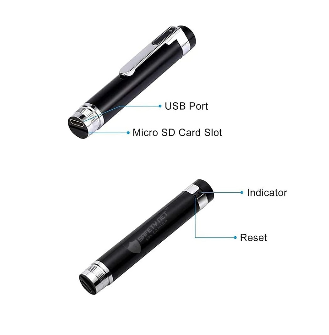 SAFETYNET Mini Hidden Camera Pen Spy Camera HD 1080P Video Audio Recorder, Spy Gadget Body Pen Camera Portable Pocket Camera Support 128GB SD Card (Not Included) Security Cam