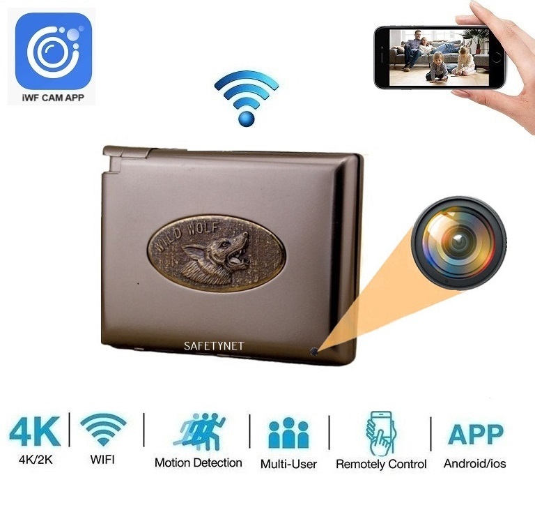 SAFETYNET 4K New Wi-Fi Spy Cigarette Box Camera Wireless Hidden Cameras, Ultra HD Secret Spy Cam with Phone App iWFCAM APP Live Stream for Home Security