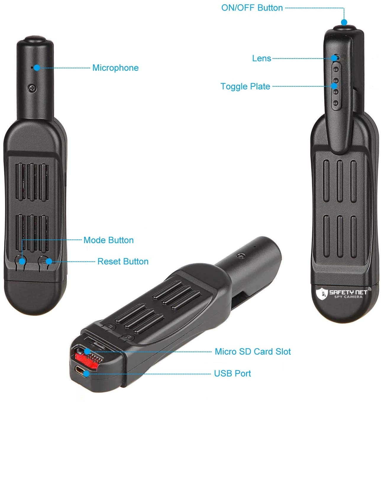 SAFETYNET Wired Mini Pen Voice Digital Video Spy DV Camera Recorder Camcorder (Black)
