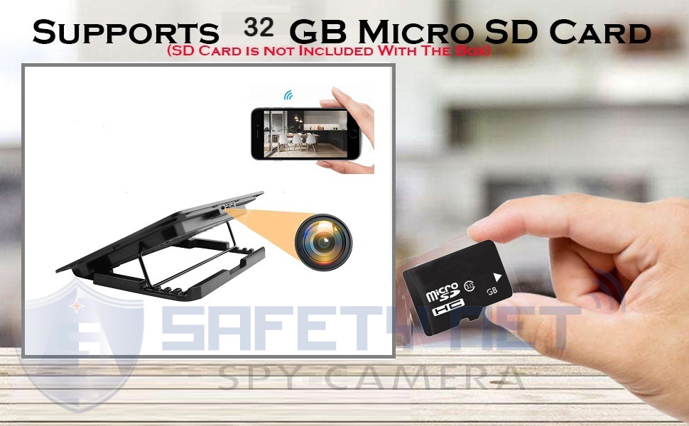 SAFETY NET Full HD 1080P Spy Wi-Fi Laptop Cooling Pad Hidden Security Camera with Video Recording Watch Live 24 Hours (iWFCAM APP)