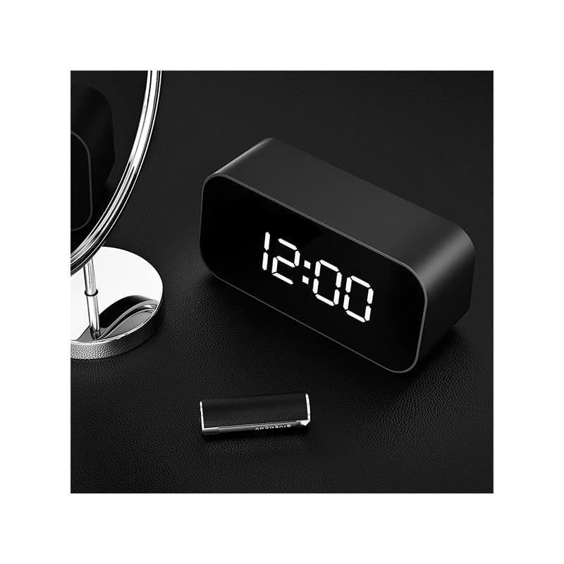 SAFETYNET 4K WiFi Digital Display Clock Camera WiFi 166° Wide Angle HD Night Vision Home Surveillance Indoor Camera Support Up to 64GB SD Card WiFi Security Camera Digital Alarm Clock
