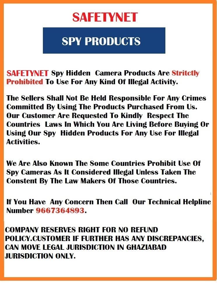 SAFETYNET 4K WiFi Digital Display Clock Camera WiFi 166° Wide Angle HD Night Vision Home Surveillance Indoor Camera Support Up to 64GB SD Card WiFi Security Camera Digital Alarm Clock