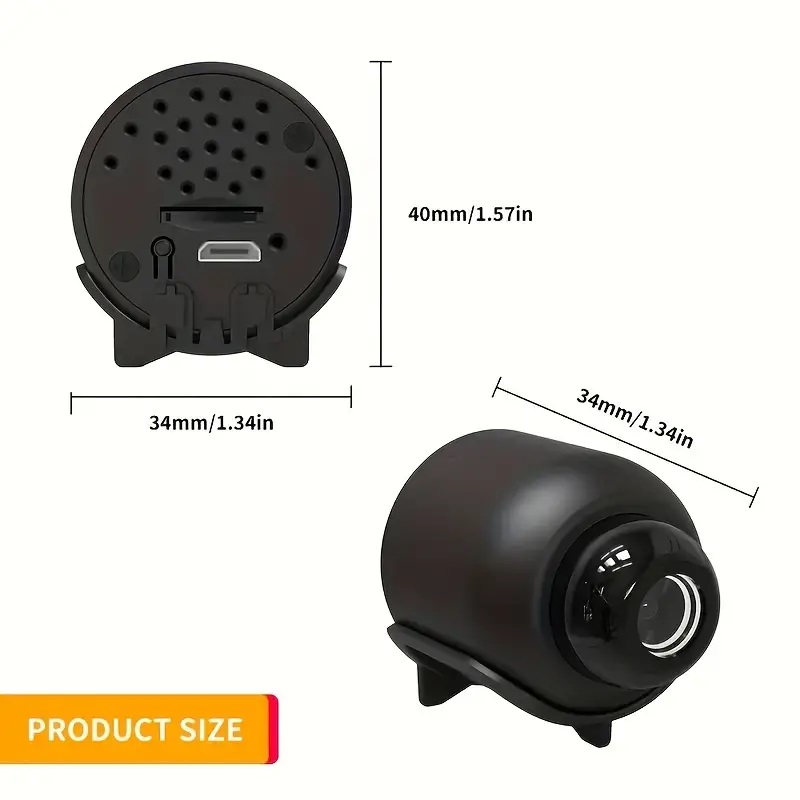 SAFETYNET Spy 1080P HD Wireless IP Camera, 2.4GHz Wifi IP Camera For Home, Night Vision & 140° Wide Angle Home Monitor