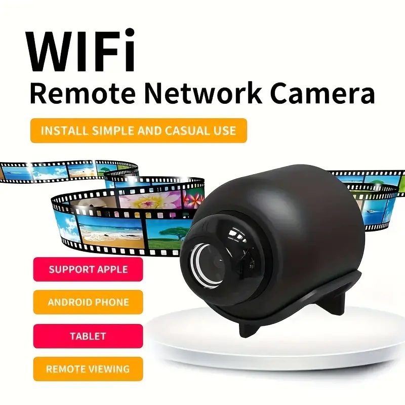 SAFETYNET Spy 1080P HD Wireless IP Camera, 2.4GHz Wifi IP Camera For Home, Night Vision & 140° Wide Angle Home Monitor