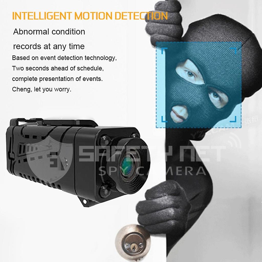 SAFETYNET Mini Body Camera, Portable HD Night Vision Wearable Cam with Motion Detection, 90 Degree Rotatable Small IP Security Camera