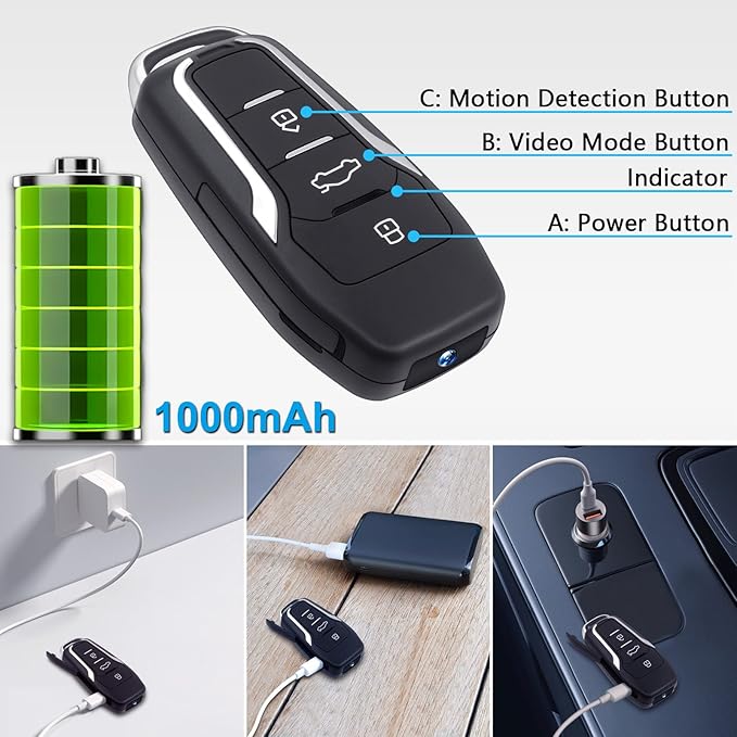 SAFETY NET, SPY CAMERA Non WiFi 3 Buttons Smart Remote Control Key Original Unixersal Smart Key Remote for Security Control Camera