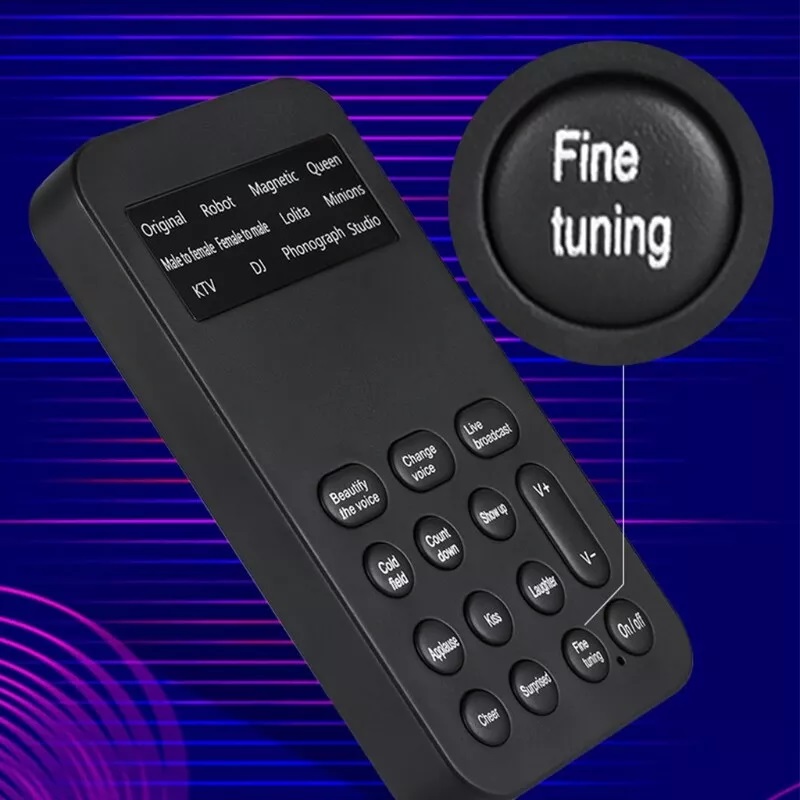 SAFETYNET Portable Live Sound Card External Live Broadcast Mini Voice Changer with 8 Sound Effects for Mobile Phone Computer PC Suitable for Recording Indoor Outdoor