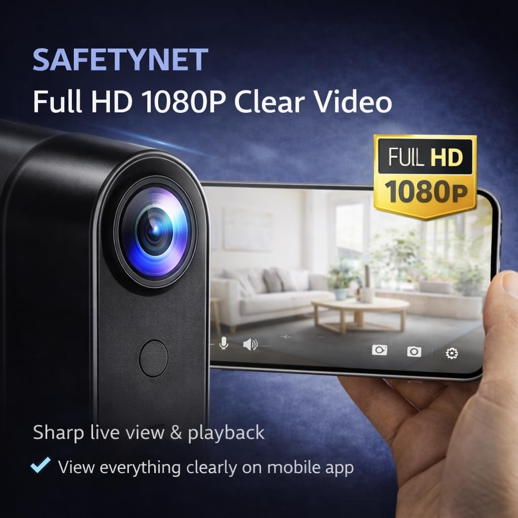 SAFETYNET 4G SIM Based Smart Security Camera | Full HD 1080p Video | 4G SIM Dual Mode Camera | Night Vision | Motion Detection | Two Way Audio | Support 256GB Memory Card | Magnetic Mini Camera 