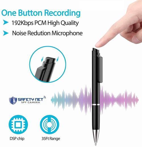 SAFETYNET Digital Voice Recorder Pen 16GB for Students Meetings Lectures Classes Interview