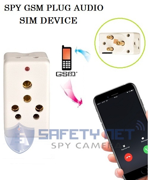 SAFETYNET Spy New 3 Pin Plug GSM Listen Audio Detect and Receiver 4G Sim Card Ear Bug Phone Auto Calling Voice Activate Listening GSM Real Time Listen Audio Device