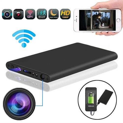 SAFETYNET Hd 1080p Super Thin Portable Hidden Spy Camera Power Bank P2p Wireless Wifi Digital Video Recorder For Ios Android App Remote View Covert Camera Covert ...