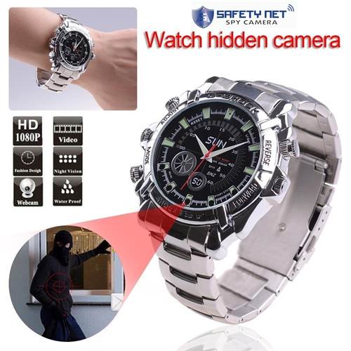 SAFETYNET SPY HD 4K Ultra HD IR Night Vision Waterproof Watch DVR HD Hidden Camera with 2 Hours Battery Backup and 32 GB Memory Card (Silver)