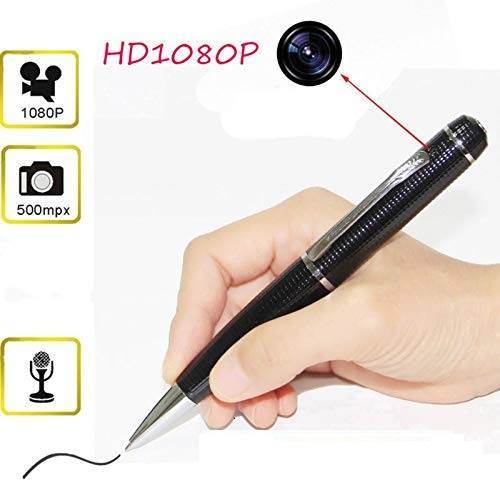 SAFETYNET 1080P Silver HD Mini DV Spy Video Recorder Pen Camera Covert Hidden Pinhole Camera Security Suveillance DVR Pen Camcorders 