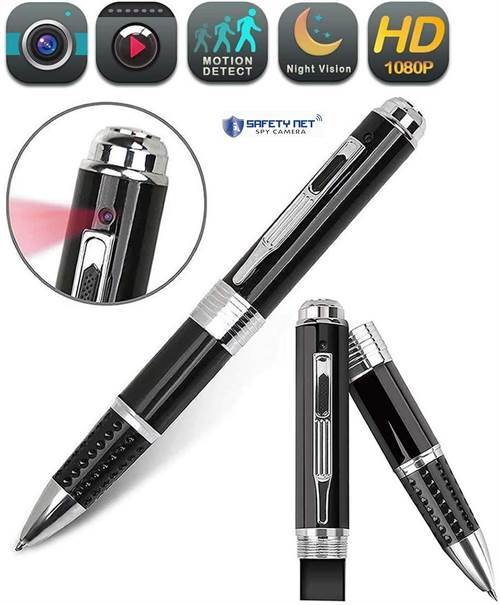 SAFETYNET HD Pen Camera with 1920px HD Video Audio Recording 12 Mega Pixel Lens for Long Time Recording Pen Camera Hidden No Light Flashes While Recording Camera for Shop/Meeting