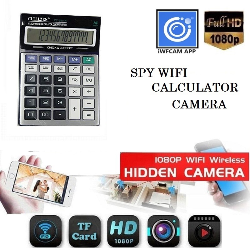 SAFETY NET Spy Camera 4K Spy Wi-Fi Calculator Camera 1080p HD Audio Video Recording Watch Live Surveillance Security Camera